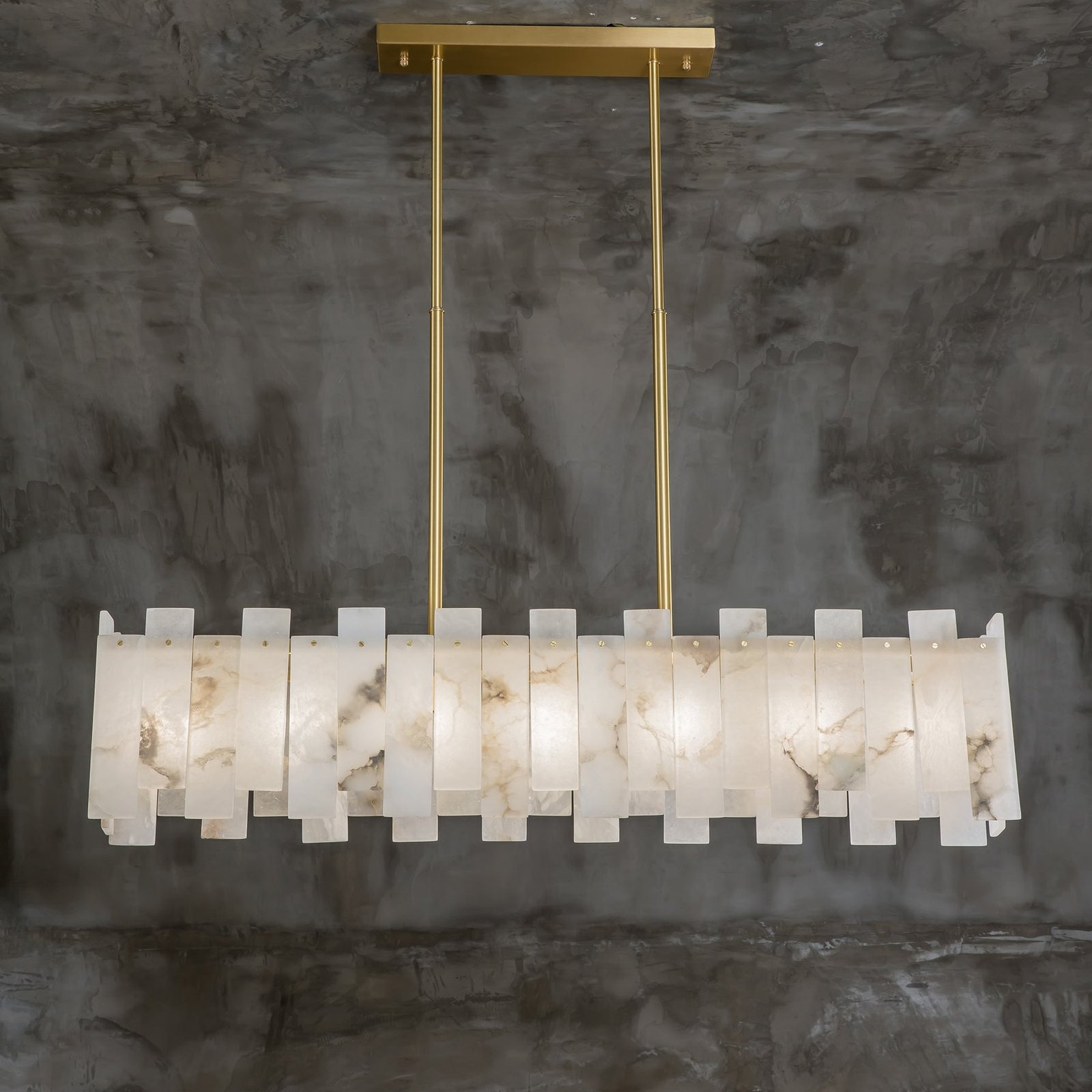 Modern marble rectangle chandelier - Image 2