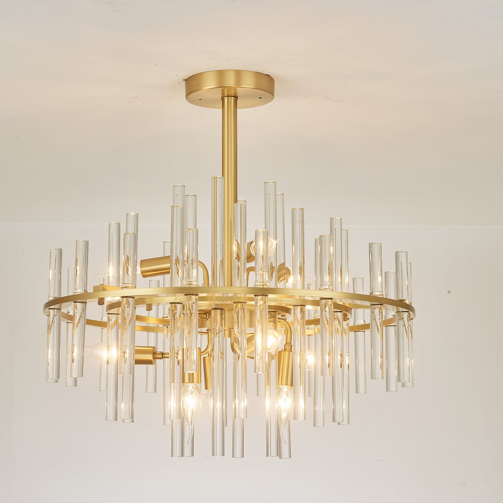 Long tube golden chandelier - Image 2