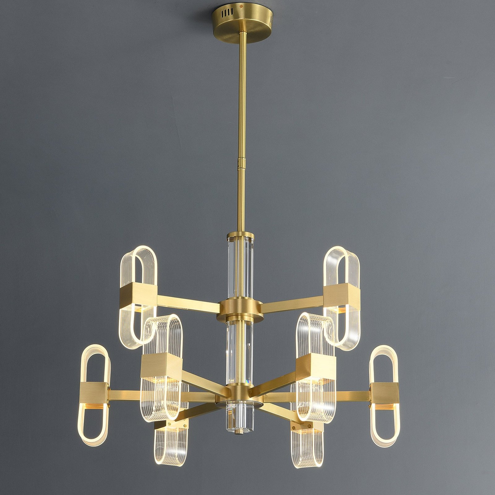 Gold Line Double Layer Chandelier