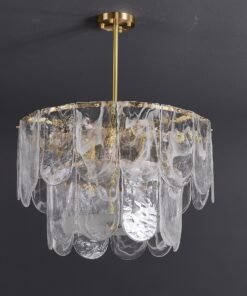 Transparent Glass Two-tier Chandelier