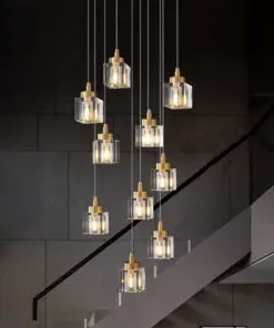 10 Lights Cube Crystal Chandelier
