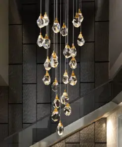 24 Lights Round Polygonal Chandelier