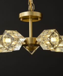Alternative view of 5-Lights Crystal Square Round Chandelier