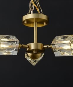 Alternative view of 3-Lights Crystal Square Round Chandelier