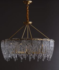 Postmodern luxury and full copper raindrop chandelier