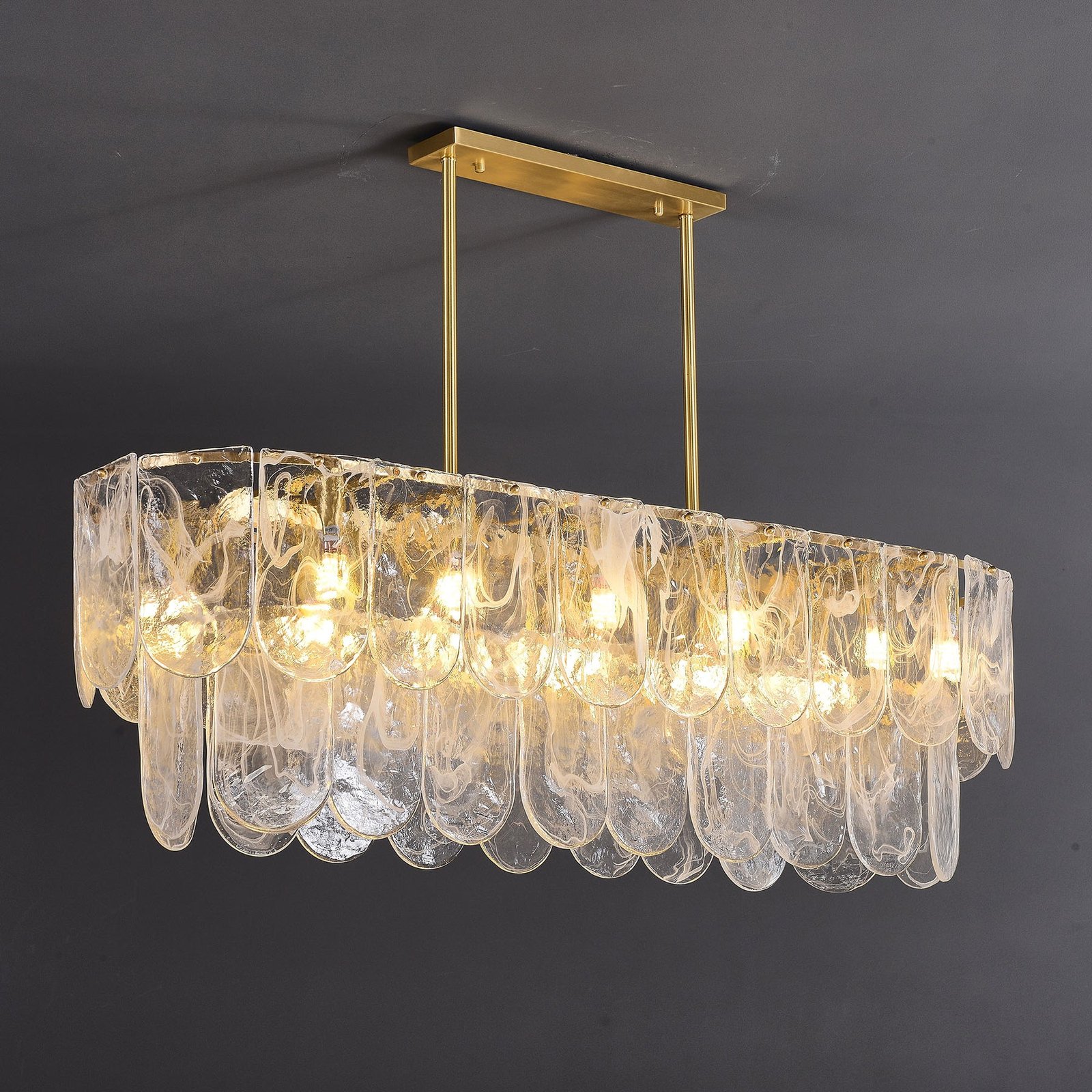 Rectangle Transparent Glass Chandelier - Image 3