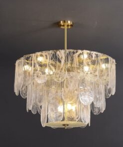Alternative view of Transparent Glass Three-tier Chandelier