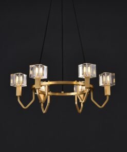 Alternative view of 6 Light Round Cube Crystal Chandelier