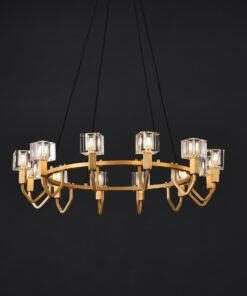 Alternative view of 12 Light Round Cube Crystal Chandelier