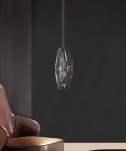 Black crystal single head chandelier