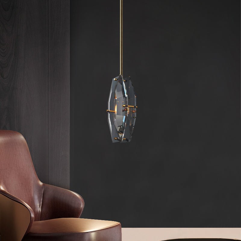 Black crystal single head chandelier