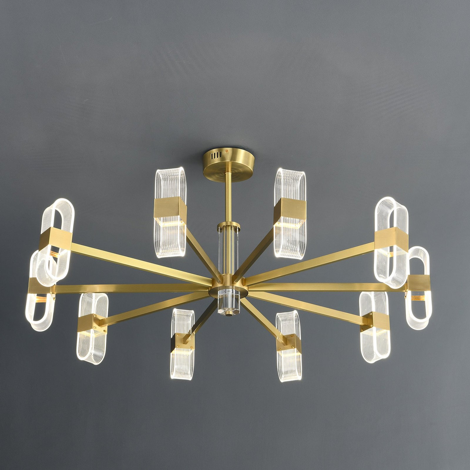 Gold Black Line Chandelier - Image 6
