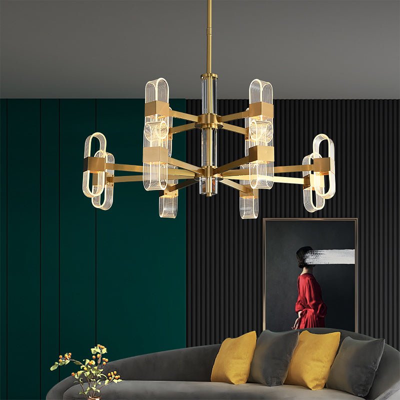 Gold Line Double Layer Chandelier - Image 3