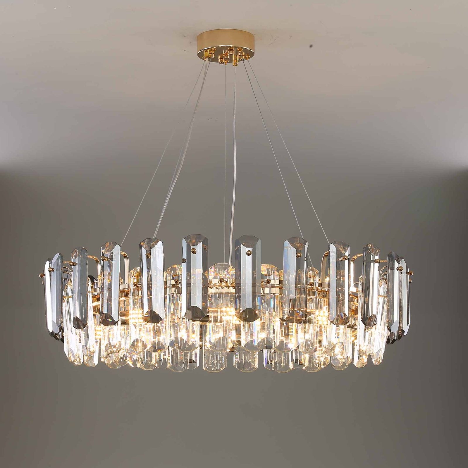 Light luxury crystal round chandelier - Image 3