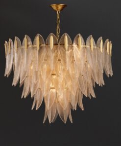Transparent Leaves Glass Five-tier Chandelier