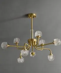 9 Lights Full Copper Crystal Chandelier
