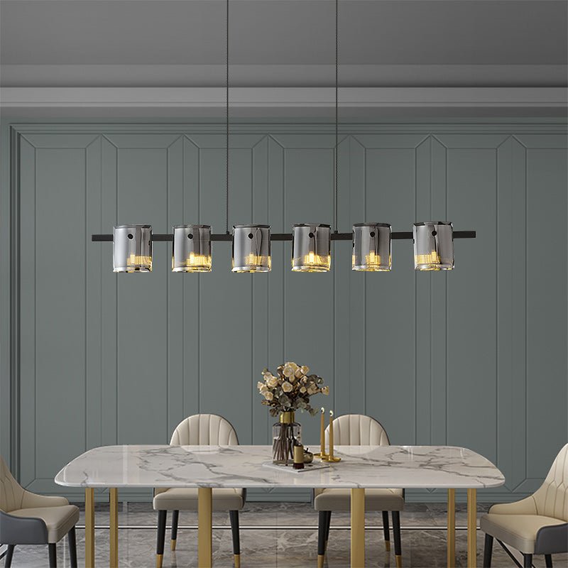 Modern Linear Smoke grey Rectangle chandelier L56" - Image 4