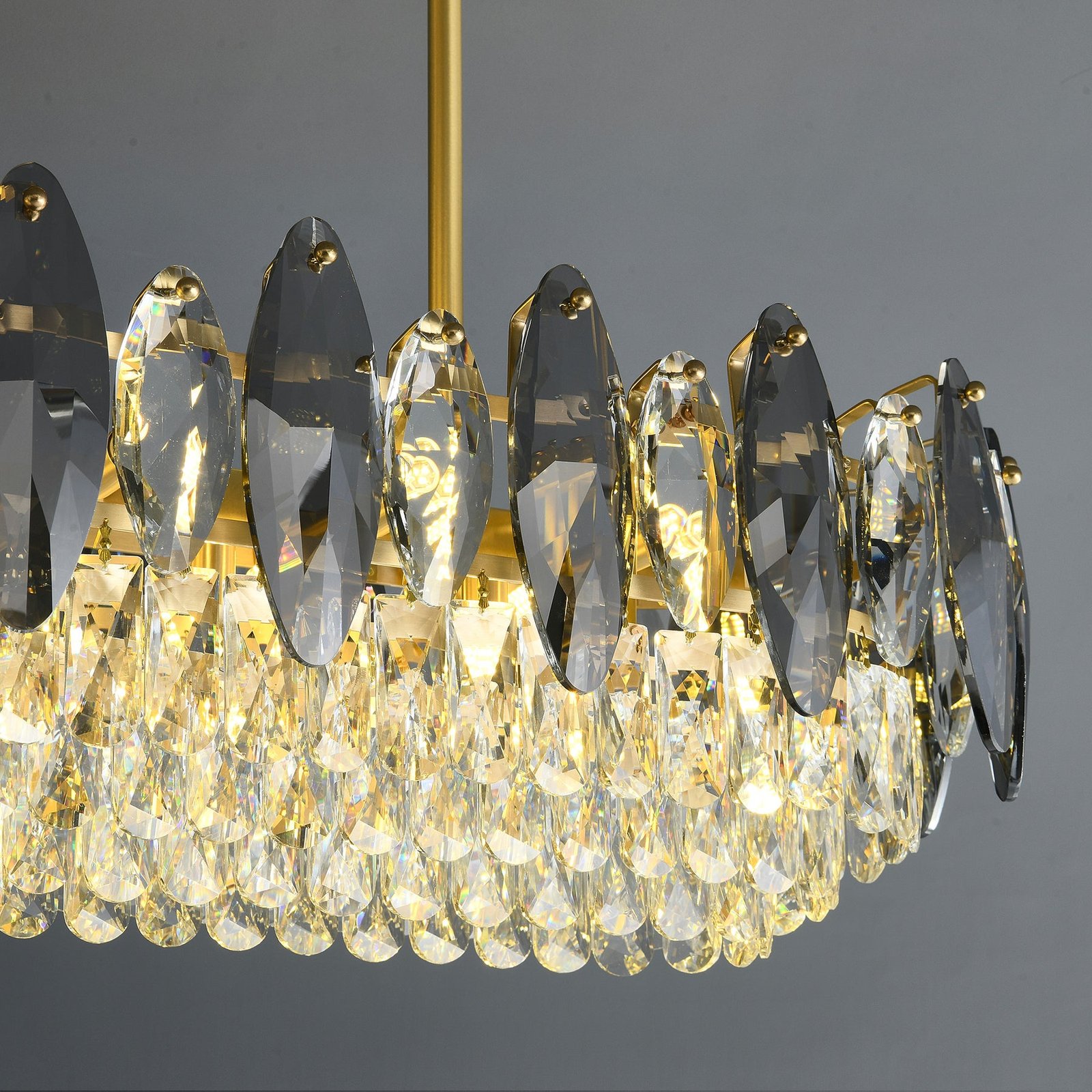 Industrial Long Luxury Clear Crystal Chandelier - Image 9