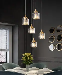 5 Lights Cube Crystal Chandelier