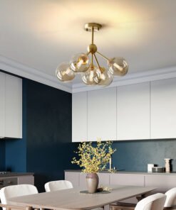 Alternative view of Amber Ball Gold Chandelier