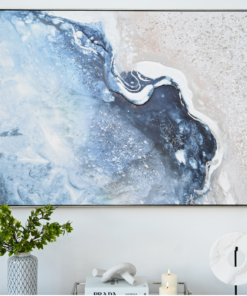Wave Break Canvas In Antique Silver Frame