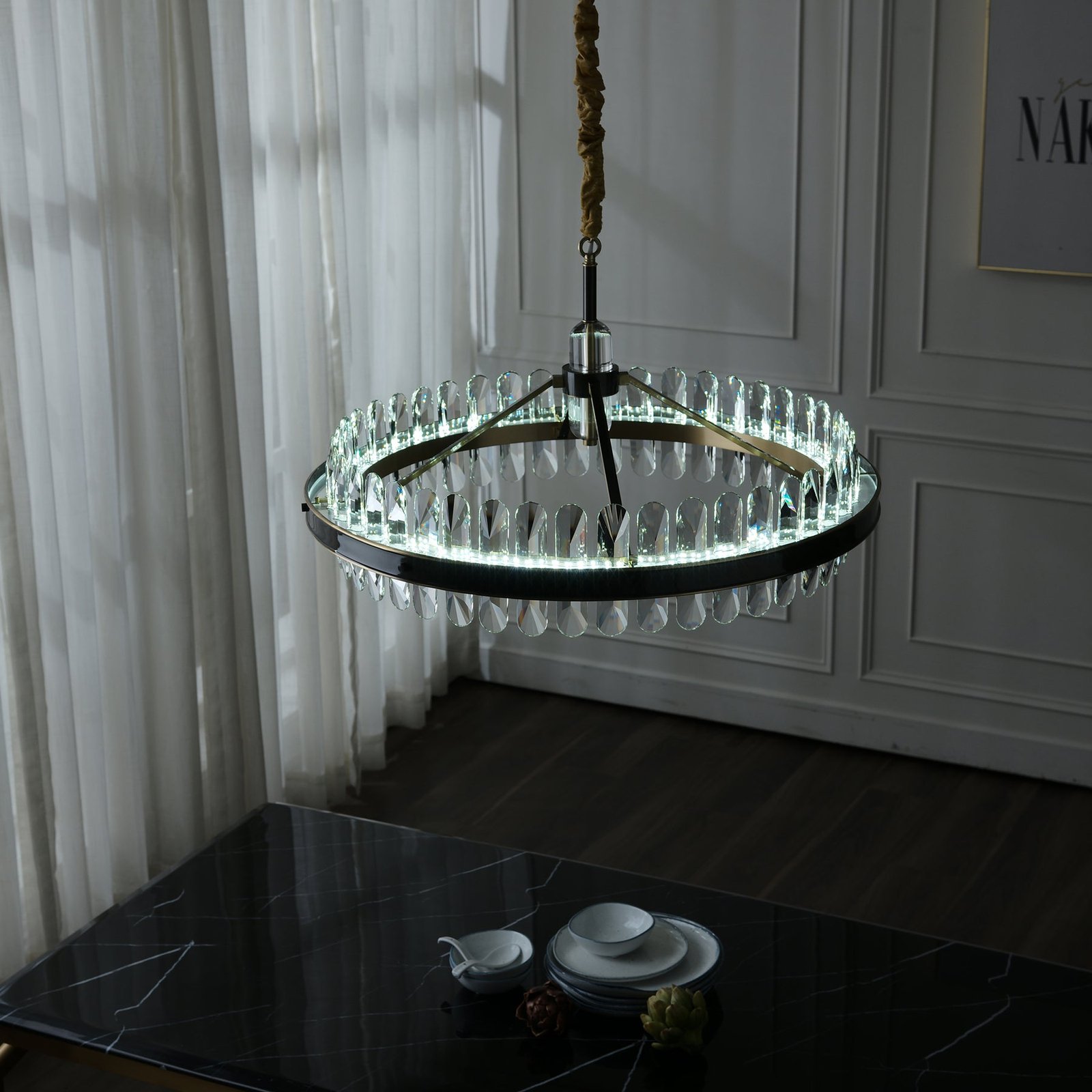 Creative crystal ring chandelier - Image 4