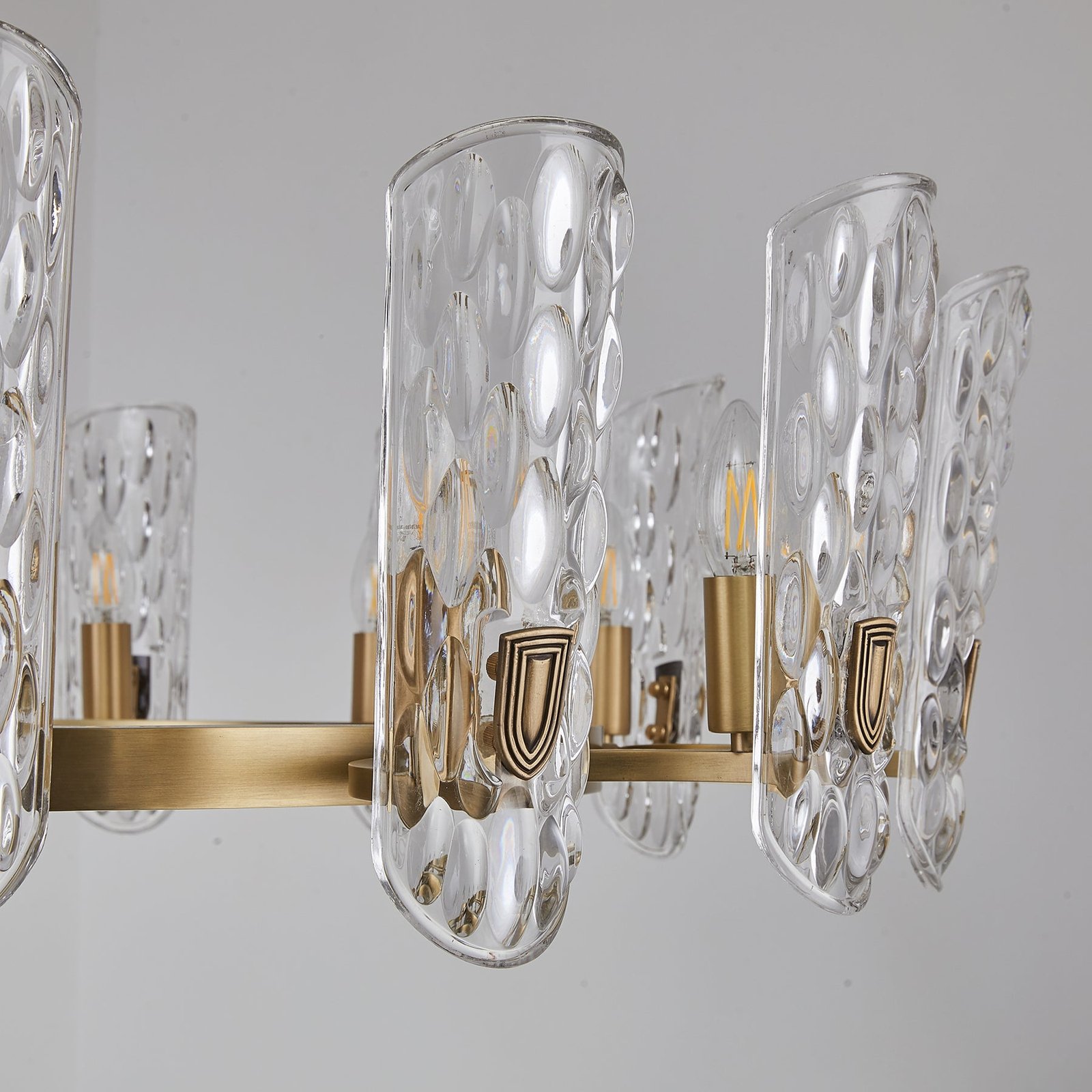 Water pattern glass gold chandelier - Image 5