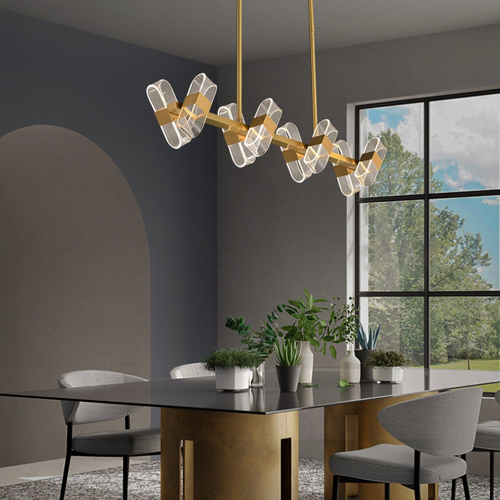 Gold Line Cross Chandelier - Image 9