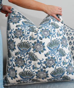 Alternative view of Waratah Block Print 60cm X 60cm Linen Cushion