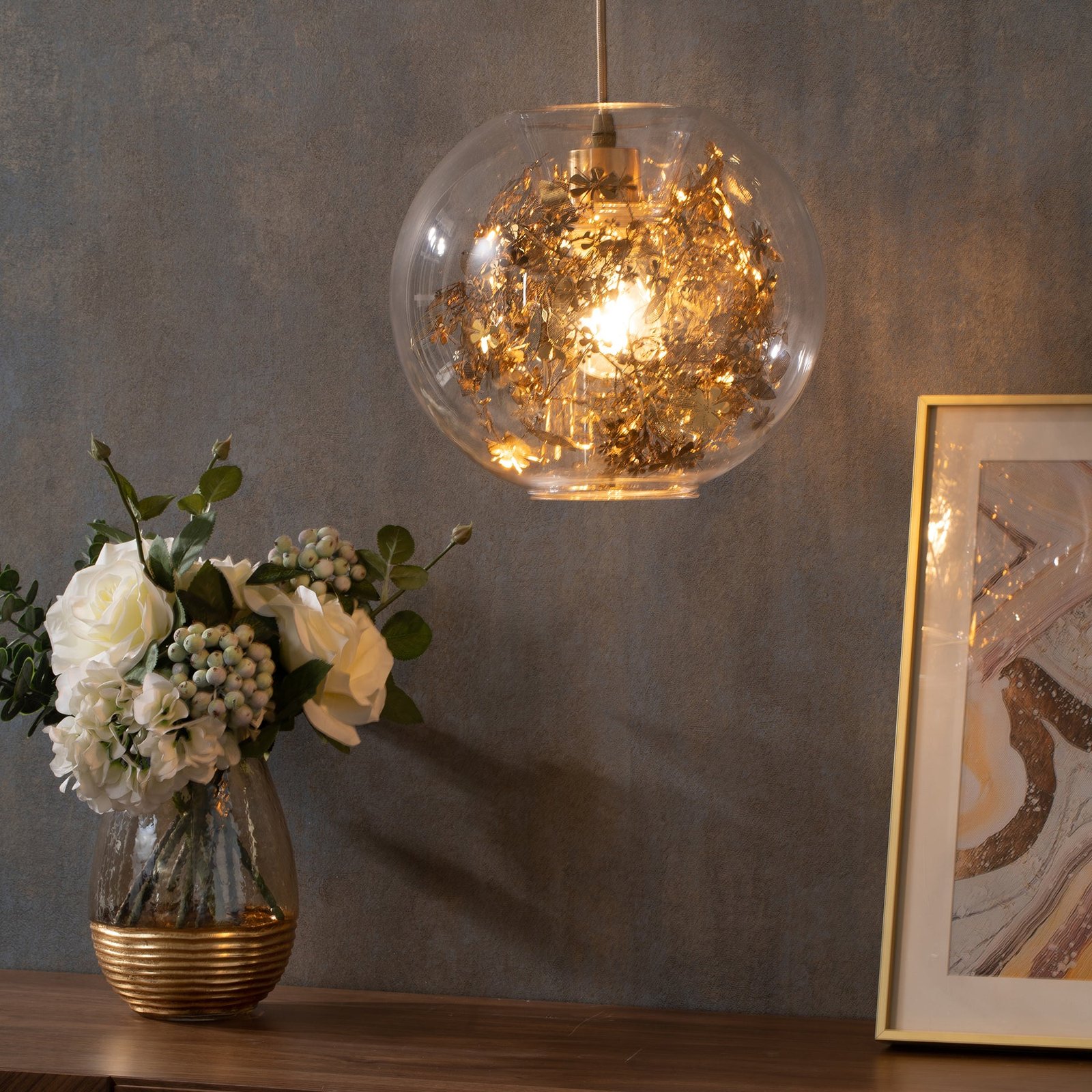 Transparent Ball Gold Chandelier - Image 3