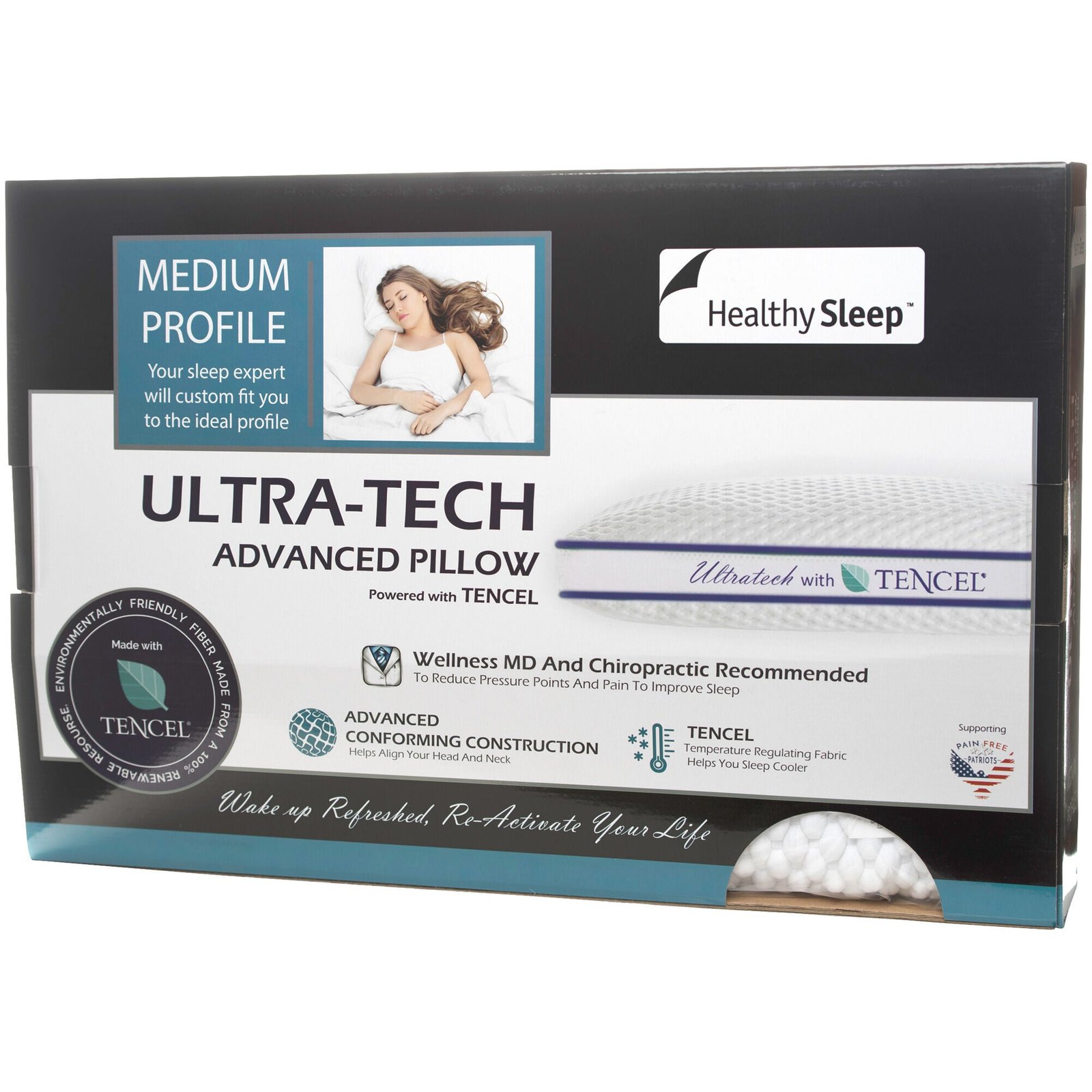 Healthy Sleep Ultra-Tech Medium Profile Pillow - Image 2