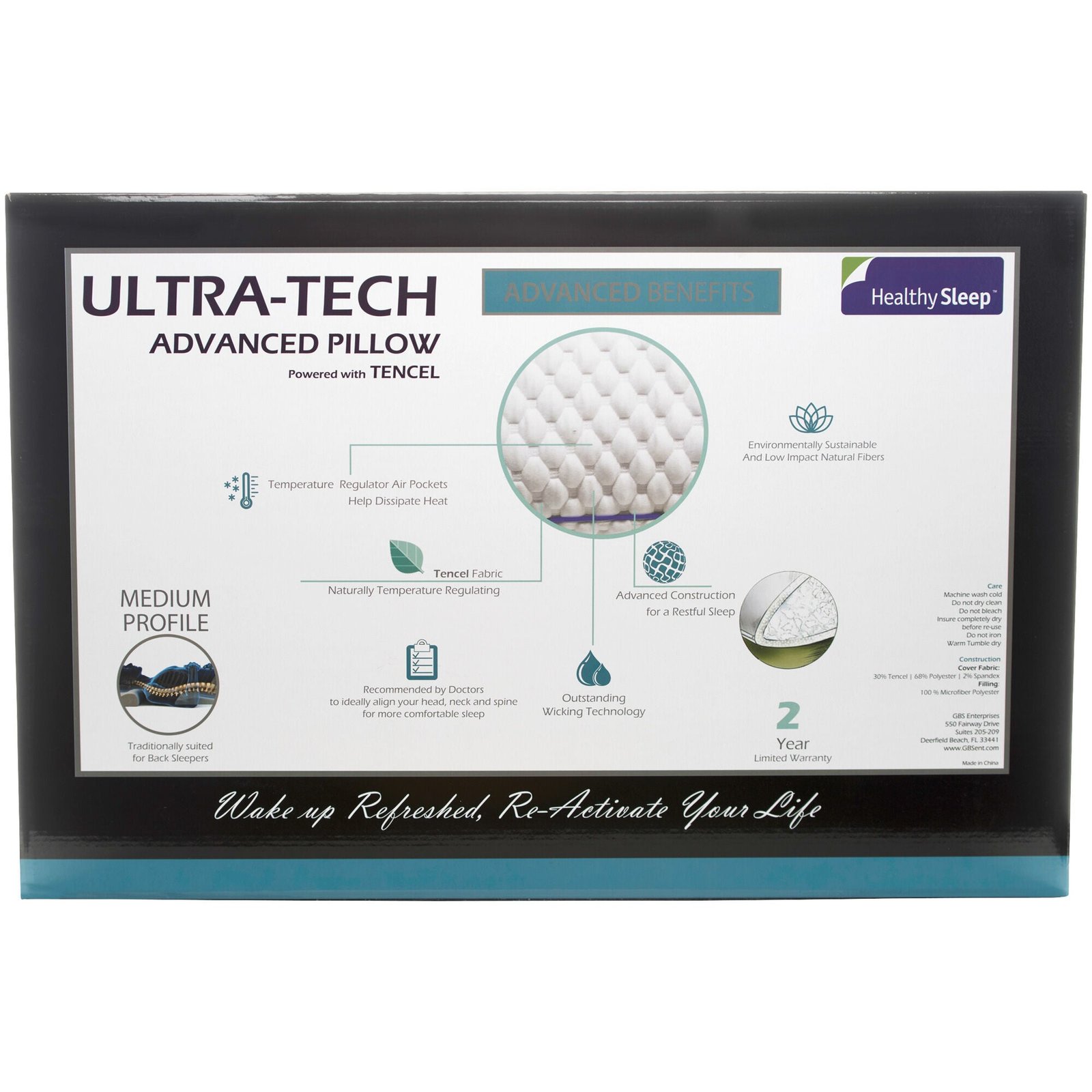 Healthy Sleep Ultra-Tech Medium Profile Pillow - Image 12
