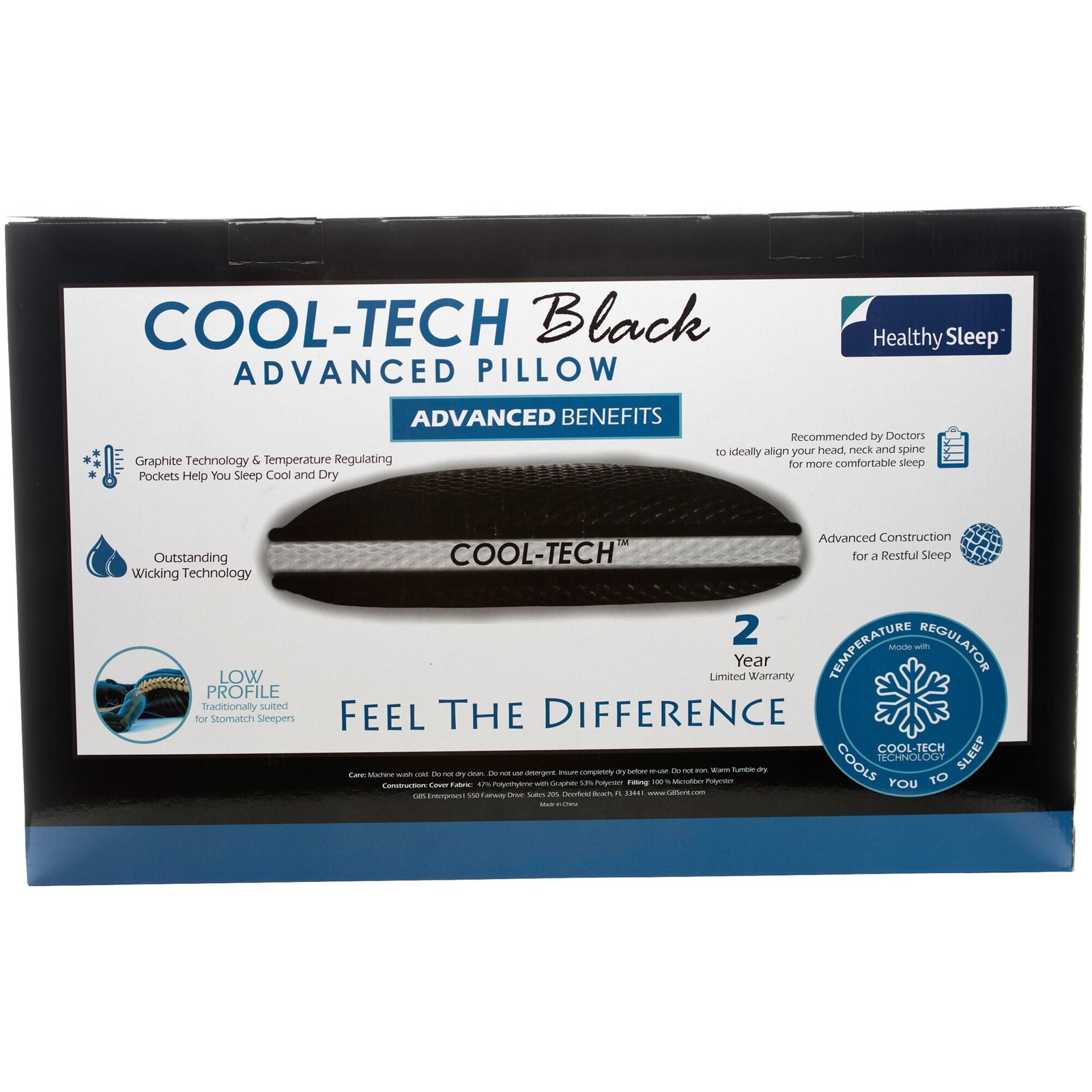 Healthy Sleep CoolTech Low Profile Pillow - Image 5