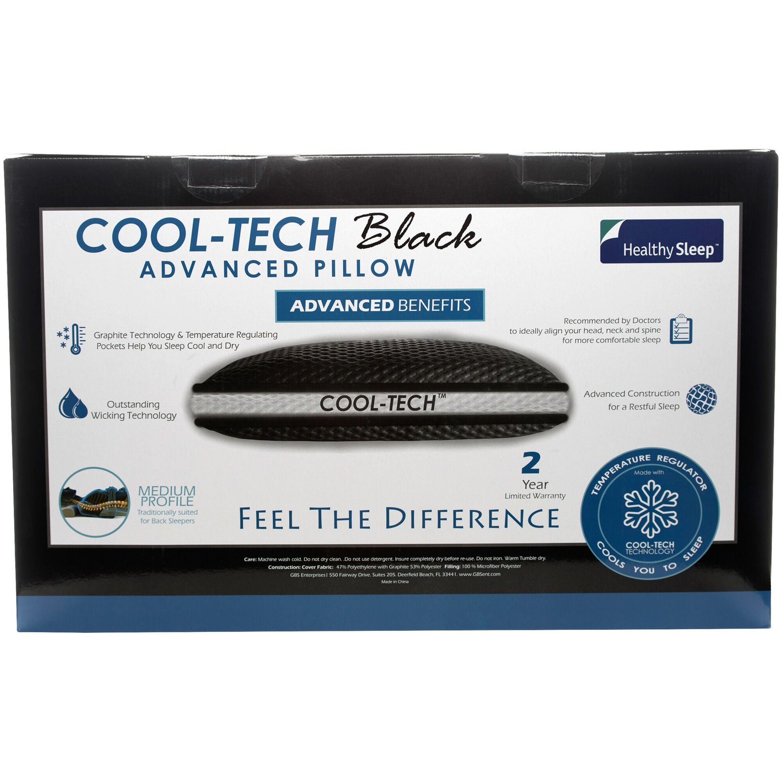 Healthy Sleep CoolTech Medium Profile Pillow - Image 5