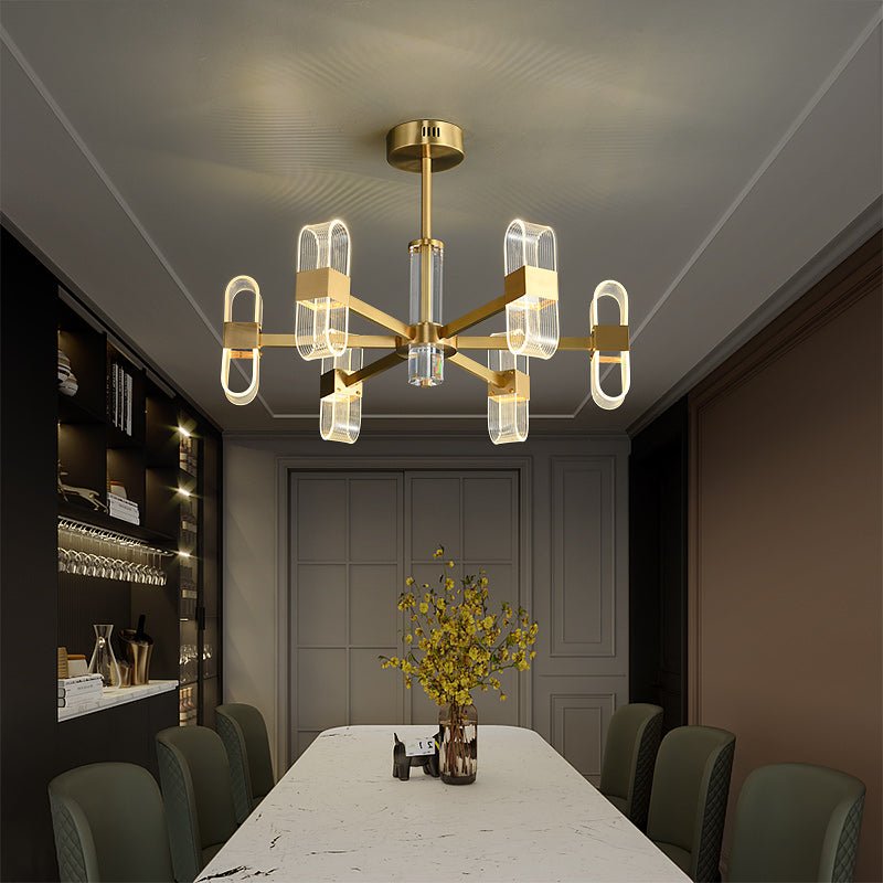 Gold Line Double Layer Chandelier - Image 4