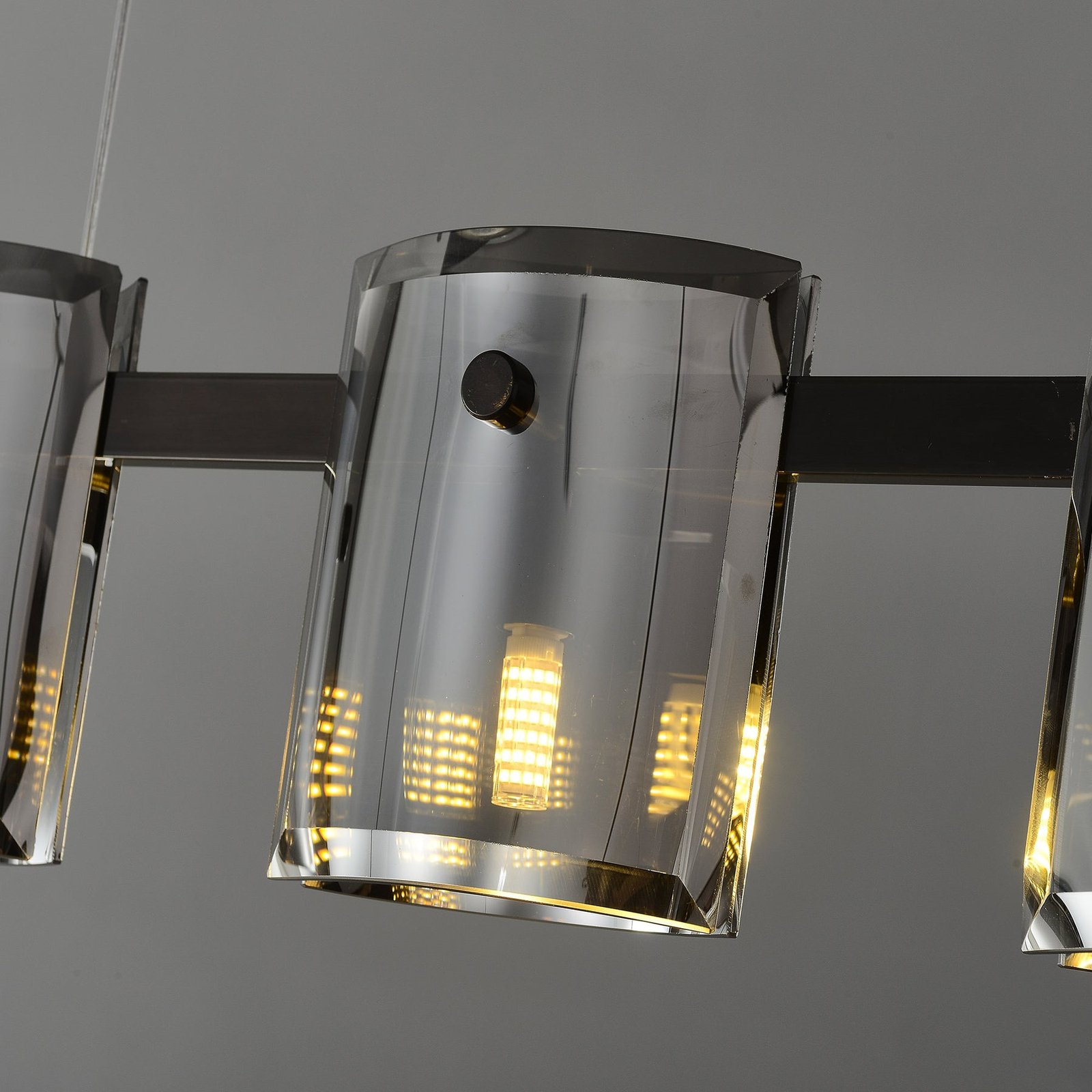 Modern Linear Smoke grey Rectangle chandelier L48" - Image 7