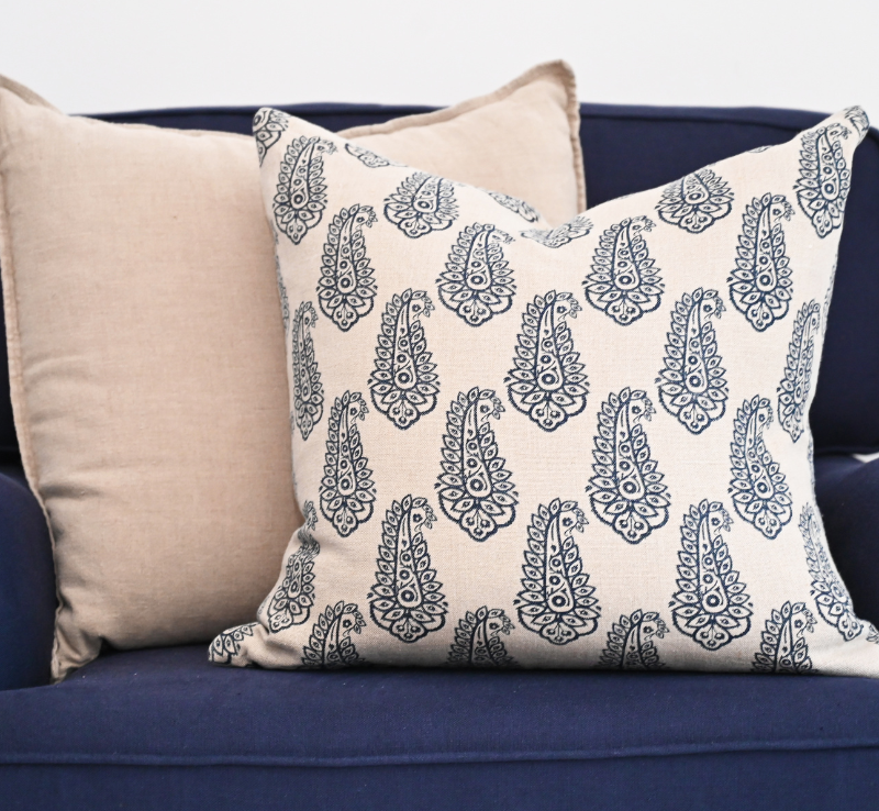 Paisley Linen Square Cushion - Image 4