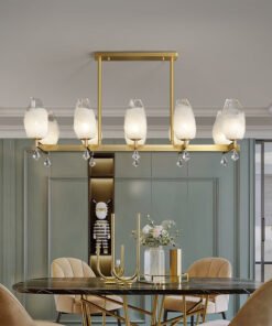 Alternative view of 10 Lights Lily pendant glass chandelier