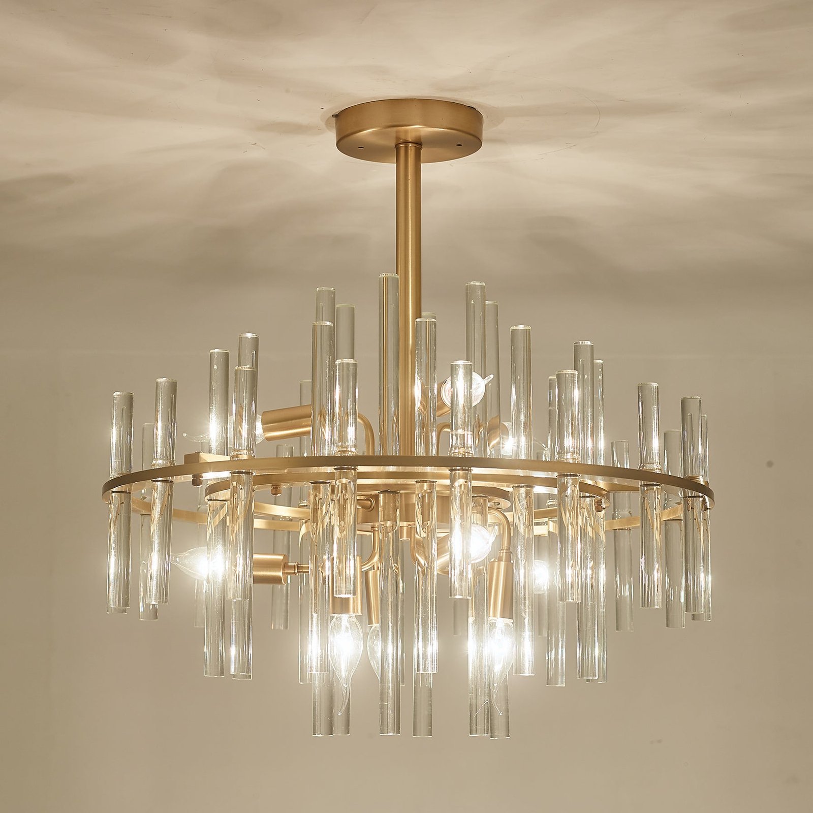 Long tube golden chandelier - Image 8