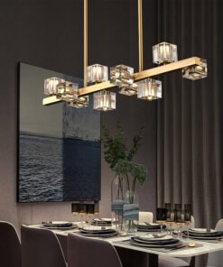 Alternative view of Line Cube Crystal Chandelier