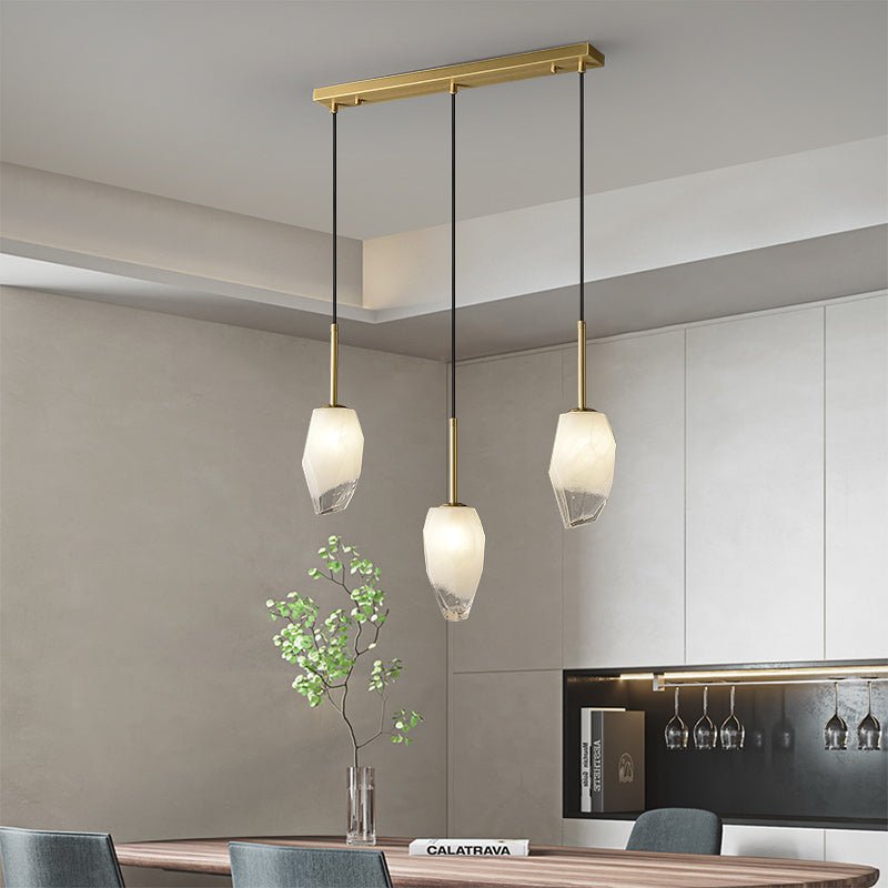 3 Lights Lily Line glass chandelier