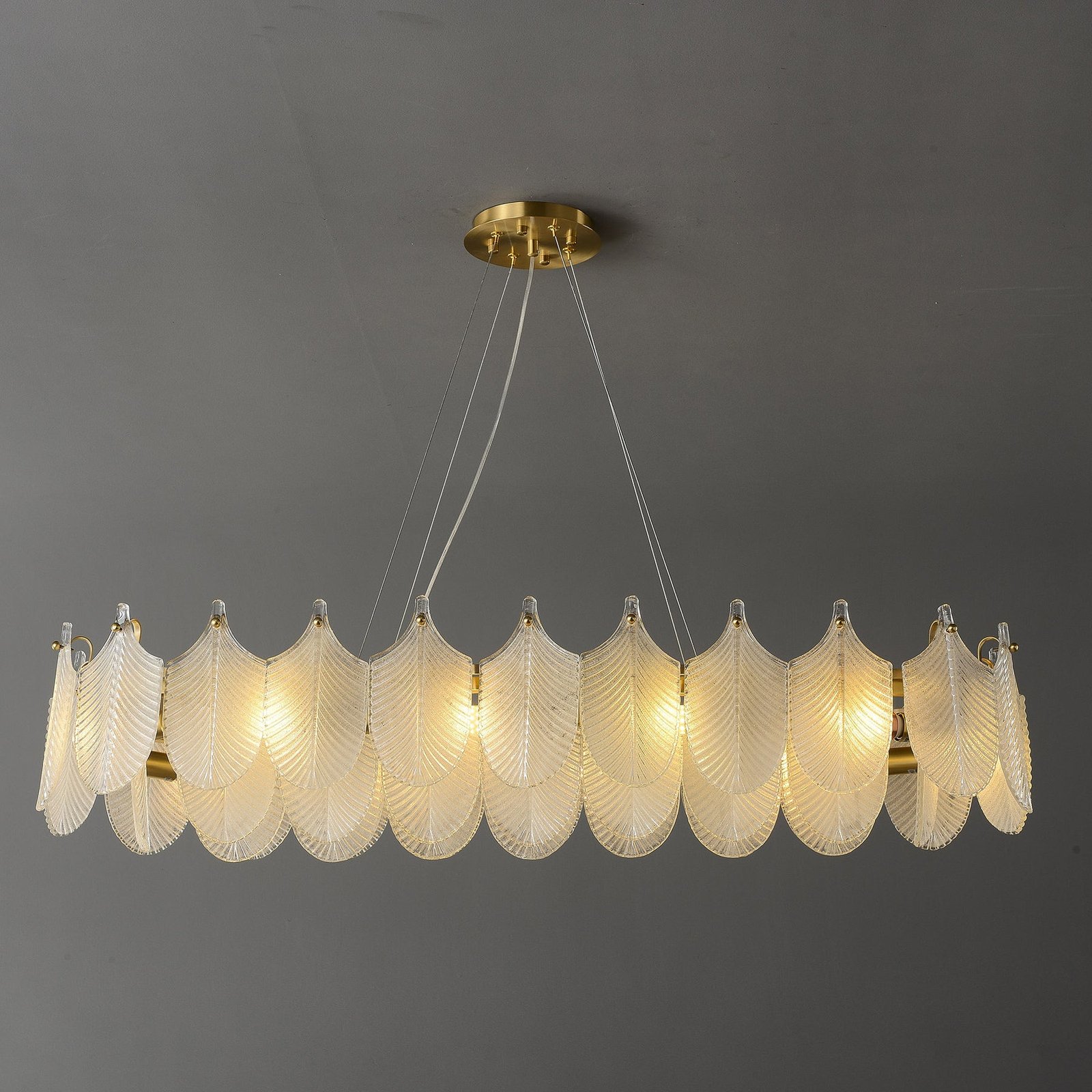 White Leaf rectangular chandelier - Image 2
