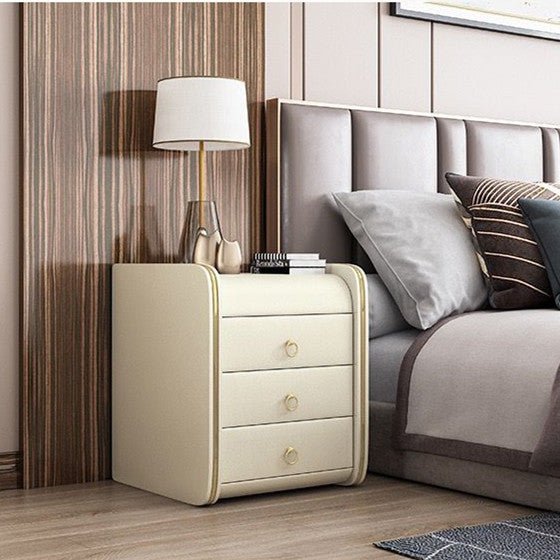 Leather White side table - Image 3