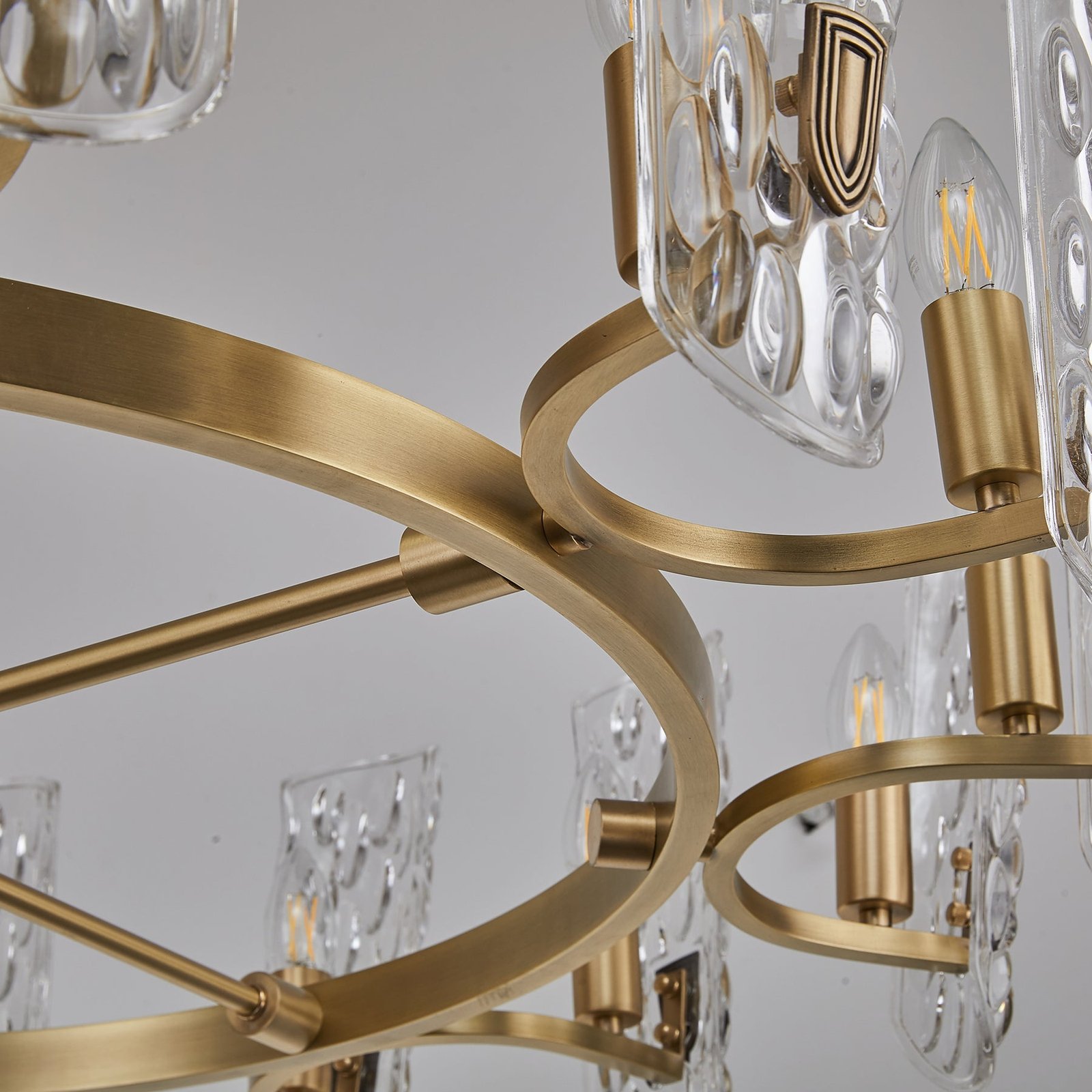 Water pattern glass gold chandelier - Image 9
