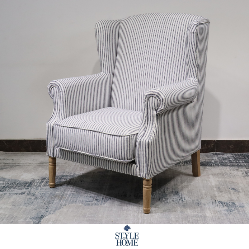 Henrietta Stripe Linen Armchair - Image 15