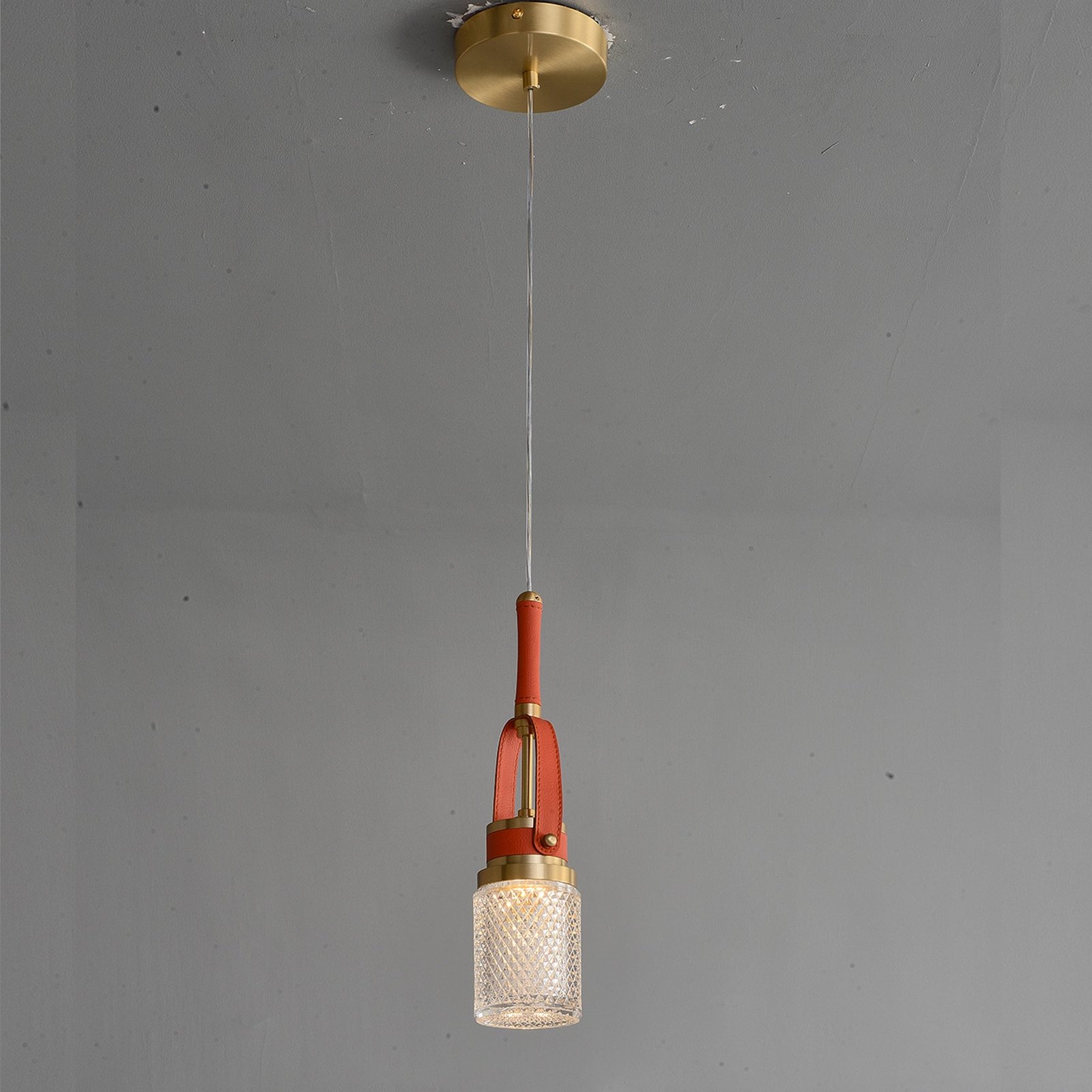Creative red leather chandelier - Image 6