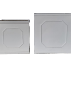 Sorrento' White Square Fibre Clay Planter Box