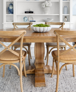 Carter Cross-back Chair With Rattan Seat