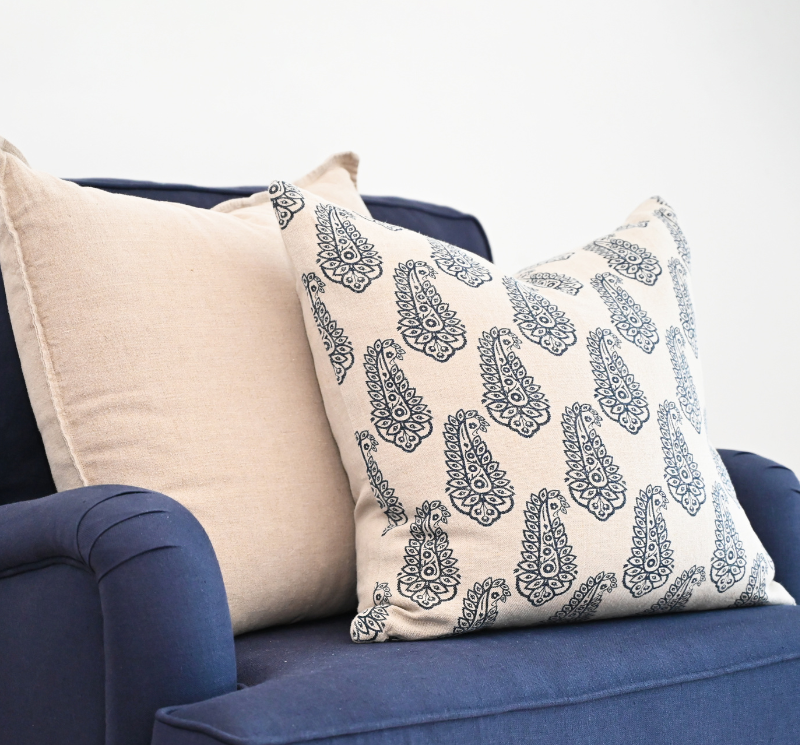 Paisley Linen Square Cushion - Image 3