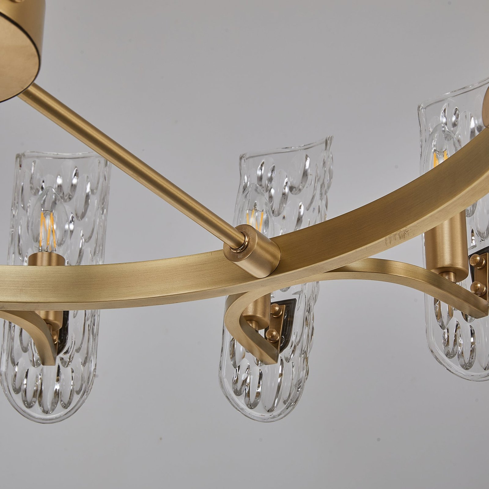 Water pattern glass gold chandelier - Image 7